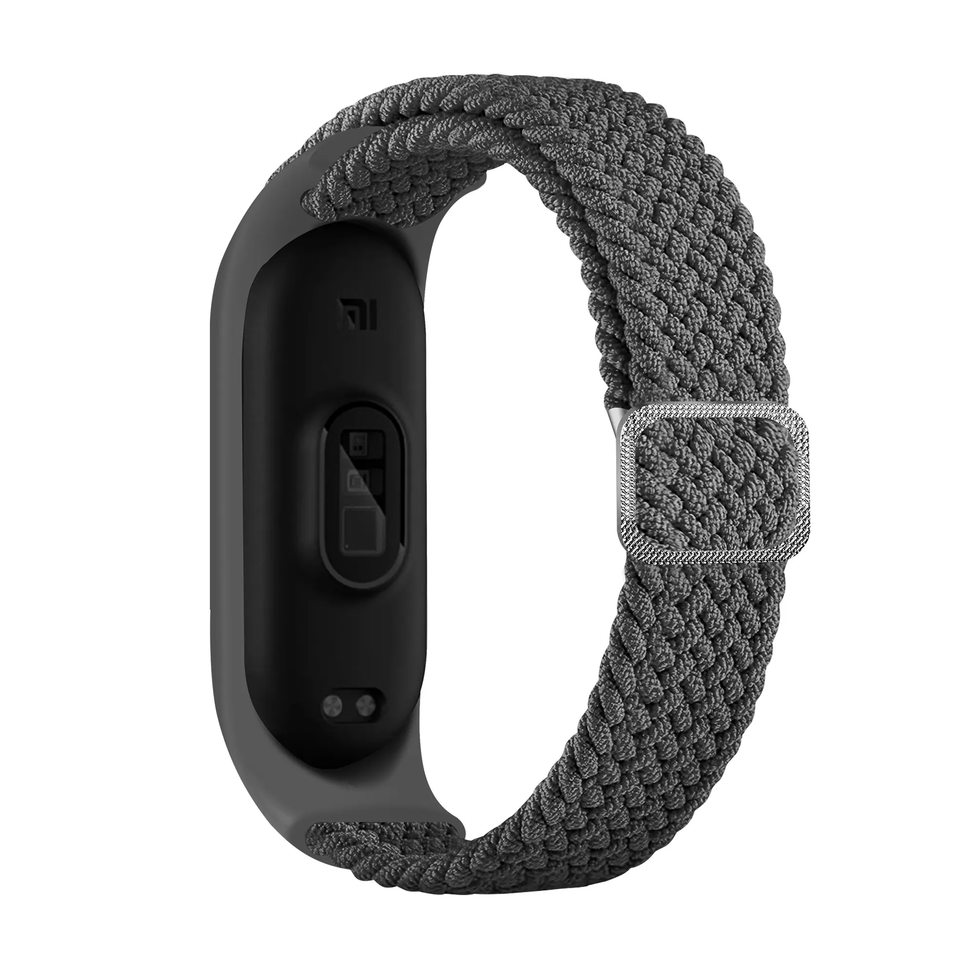 INF Klockarmband Nylon för Xiaomi Mi Band 3/4/5/6/7/NFC Grå