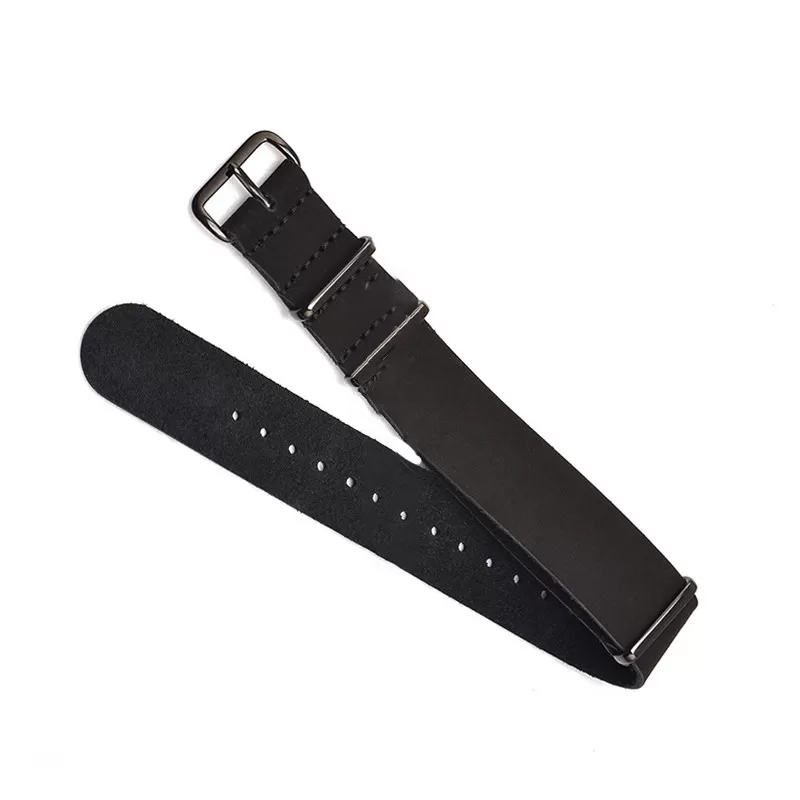 INF Klassiskt svart läderarmbandsur 18 mm