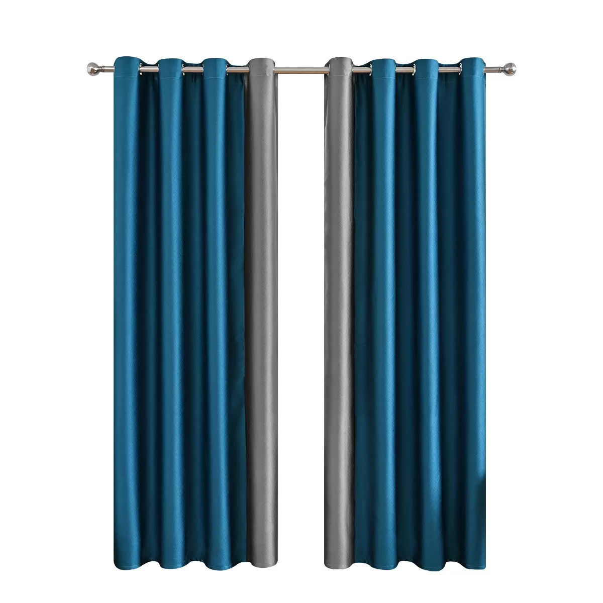 INF Stilrena svart- och blåfärgade dubbla gardiner M