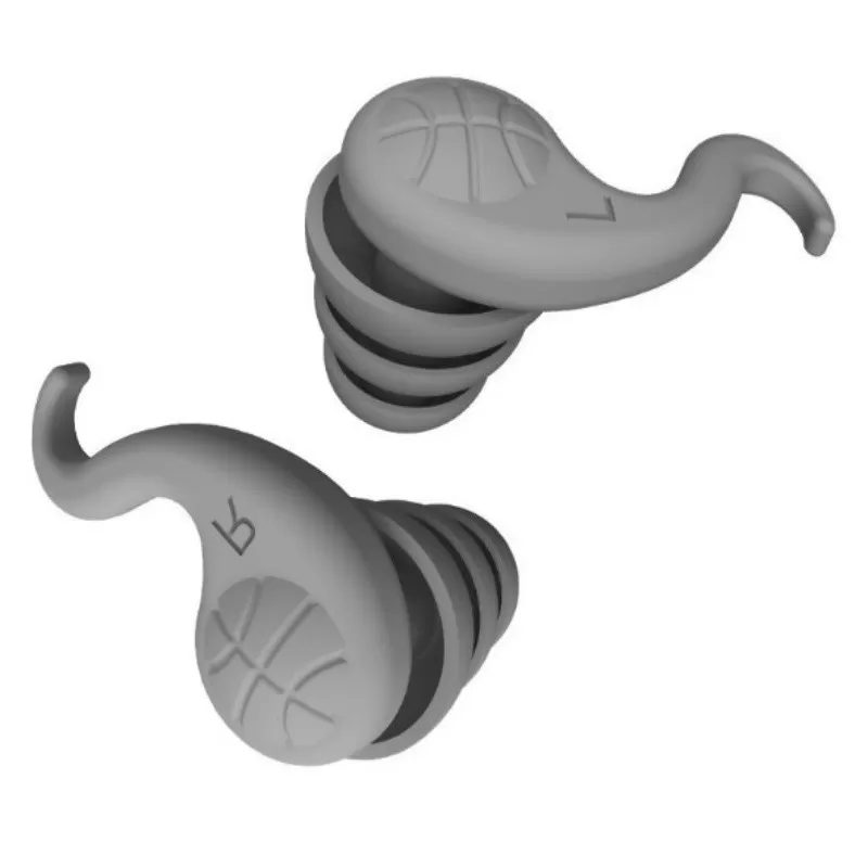 INF Professionella ljudreducerande öronproppar i silikon Svart+grå