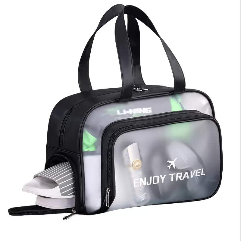 INF Snygg Sportväska för Simning med Torr- och Våtfack Svart