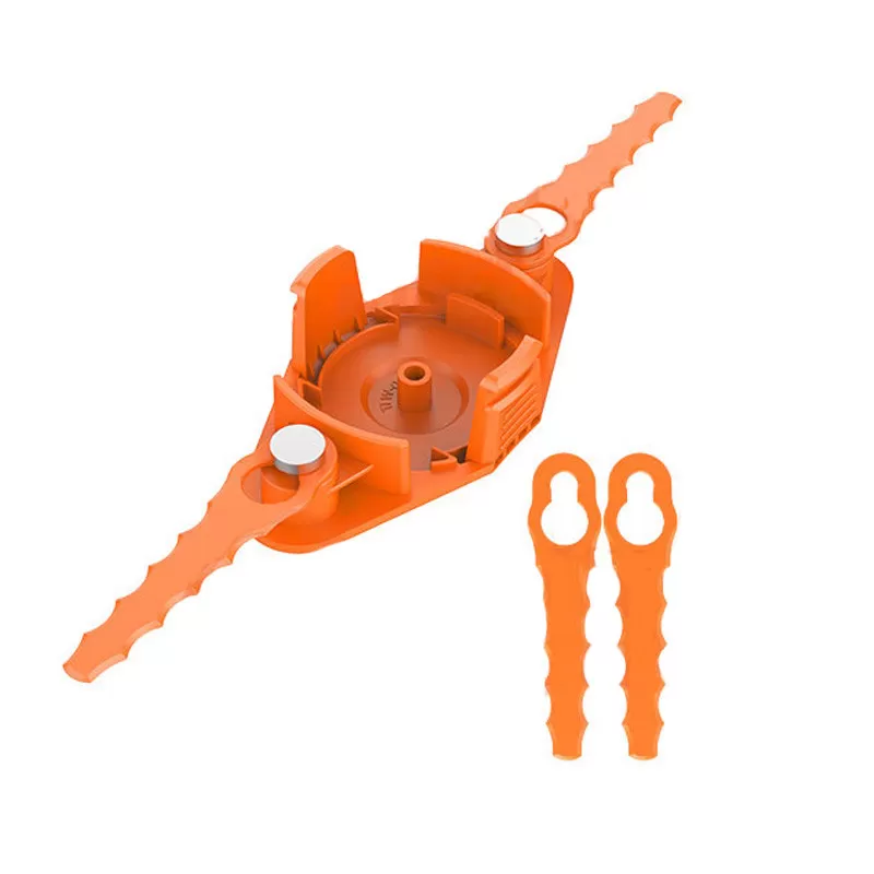 INF Gräsklippartillbehör - 1x Spolhuvud + 2x Nylonblad (Set) Kompatibelt med WORX 2-pack