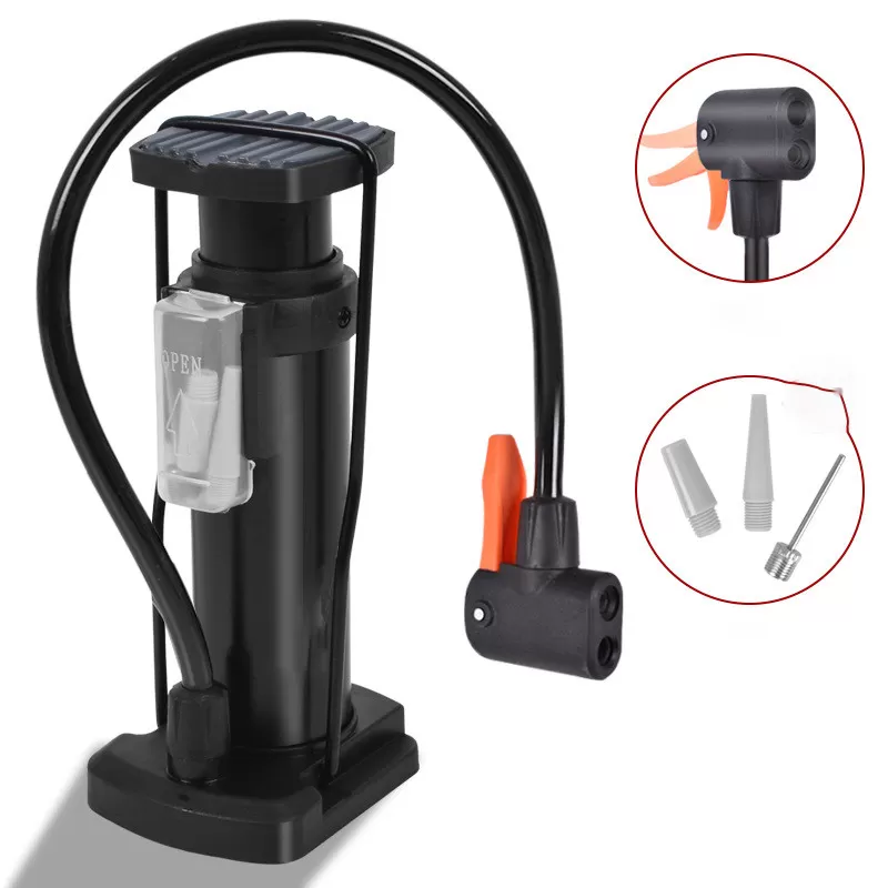 INF Kraftfull Fotpump - Bärbar Högtrycks Luftpump för Cykel, Bil & Mer