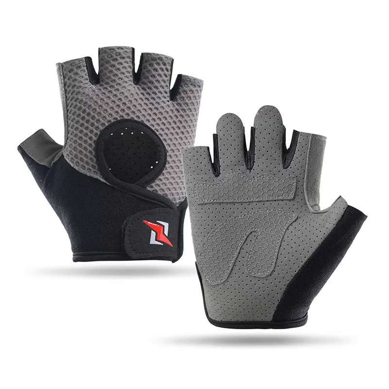 INF Andningsbara cykelhandskar - Half Finger Sports Handskar med Anti-Slip Silikon S