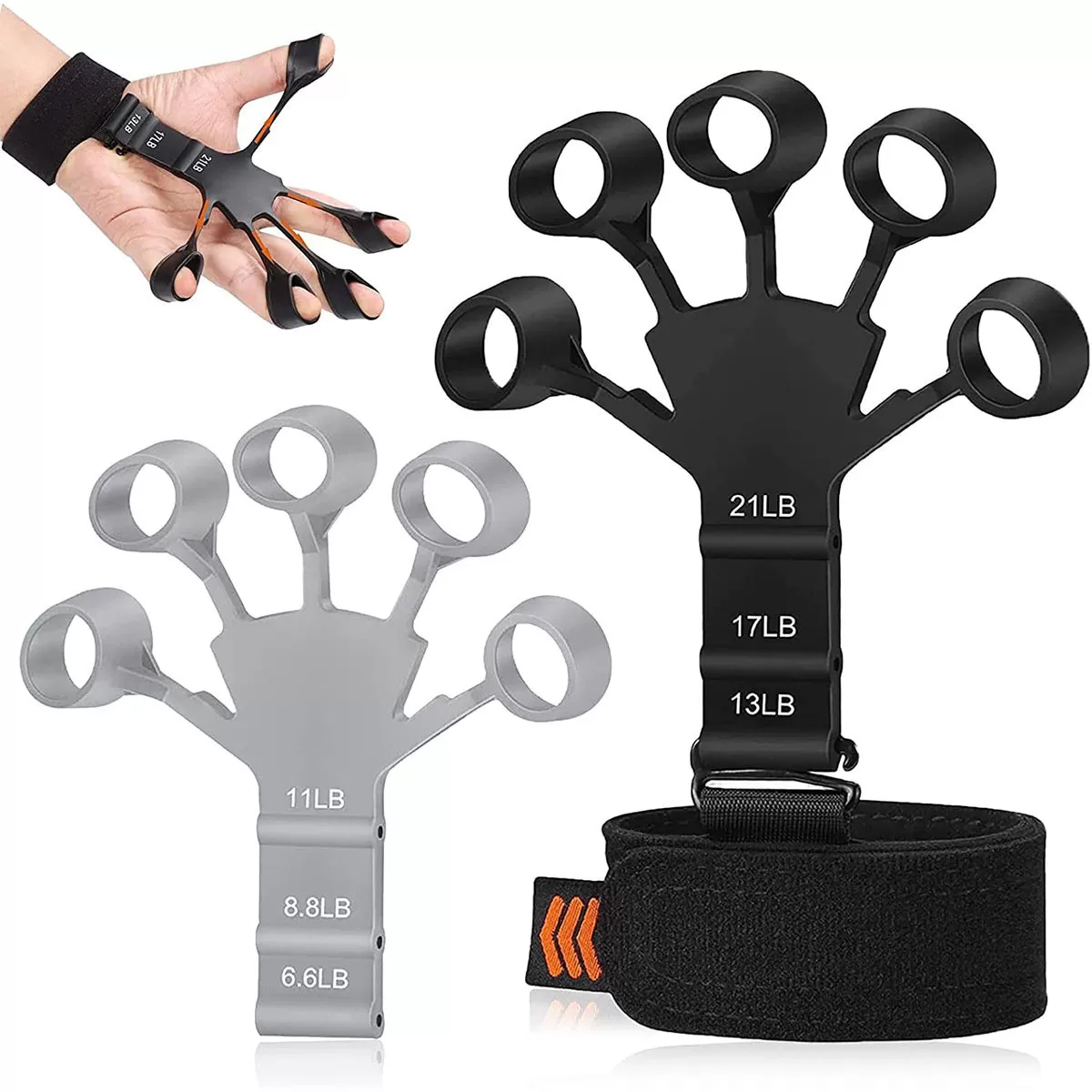 INF Fingertränare med 6 olika motstånd 2-pack