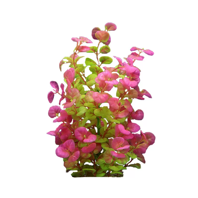 INF Vinröd Konstgjord Växt - Realistisk Akvariedekoration Modell 3