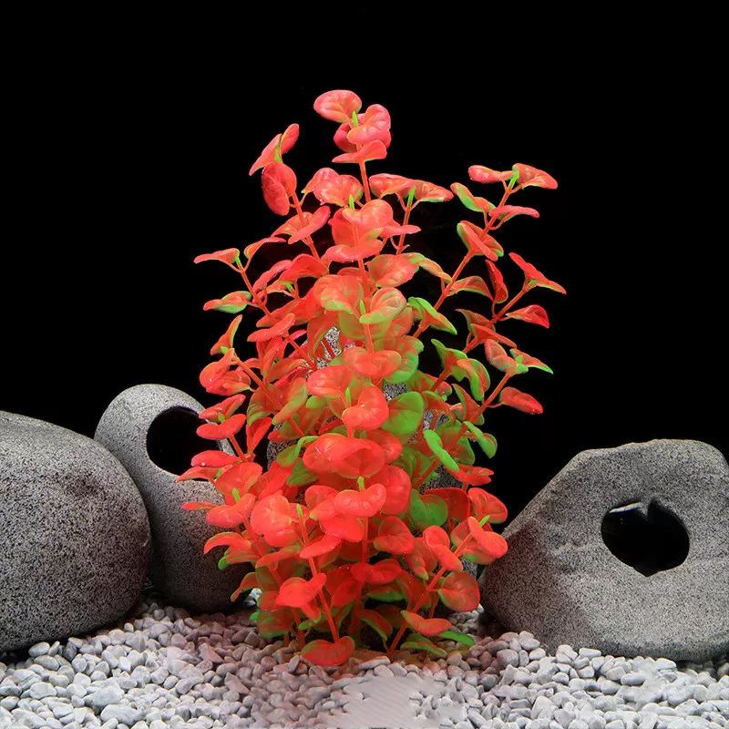 INF Rosa konstgjord vattenväxt - Akvariedekoration Modell 4