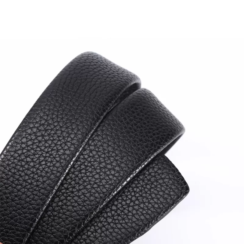 INF Svart och silverfärgat läderbälte med automatiskt spänne för män Modell 4