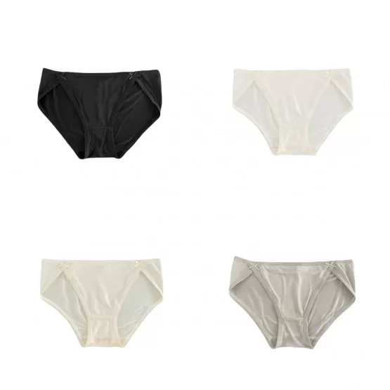 INF 4-pack Damtrosor i Siden, Mellanhög Midja, Andningsbara Bekväma Underkläder M