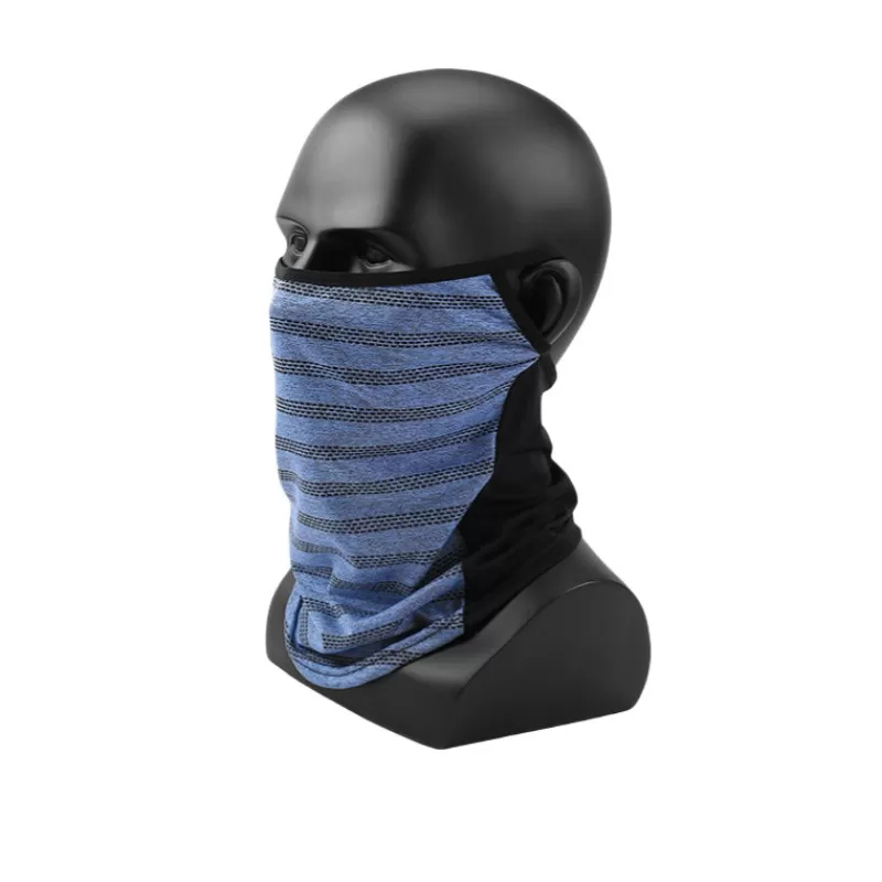 INF Reflekterande cykelhalsduk - andningsbar och vindtät ansiktsmask för utomhussporter Svart + Blå