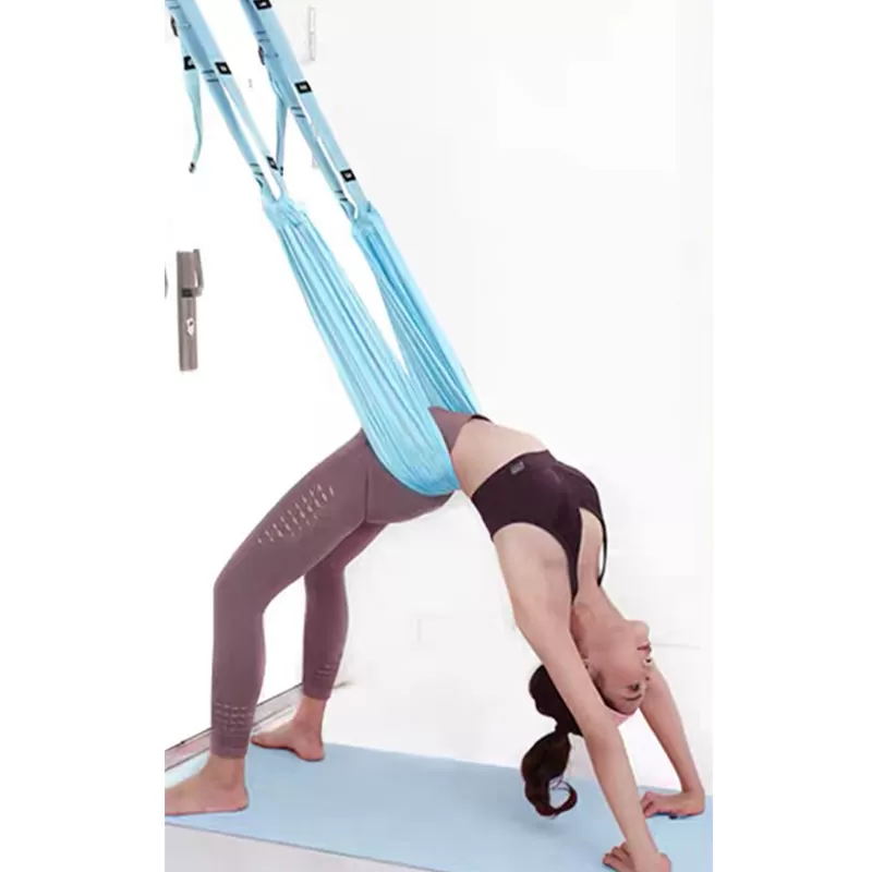 INF Yogaband för stretching och flexibilitet - Bensträckare för spagatträning Blå