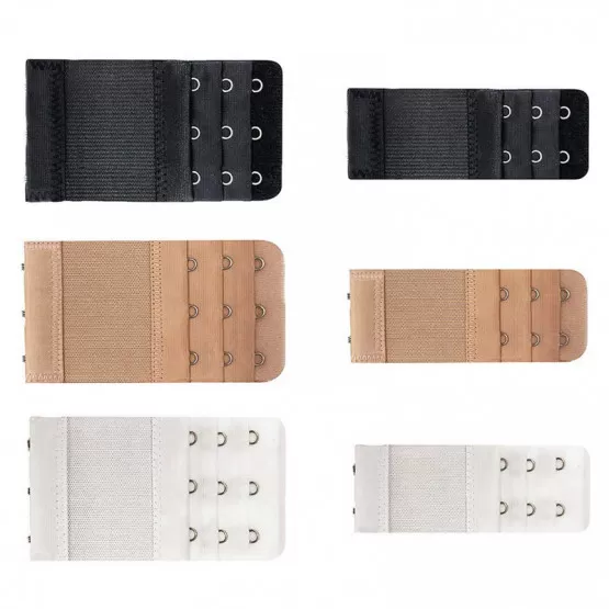 INF BH-förlängare Set (3 rader, 2/3 hakar, Svart/Beige/Vit)