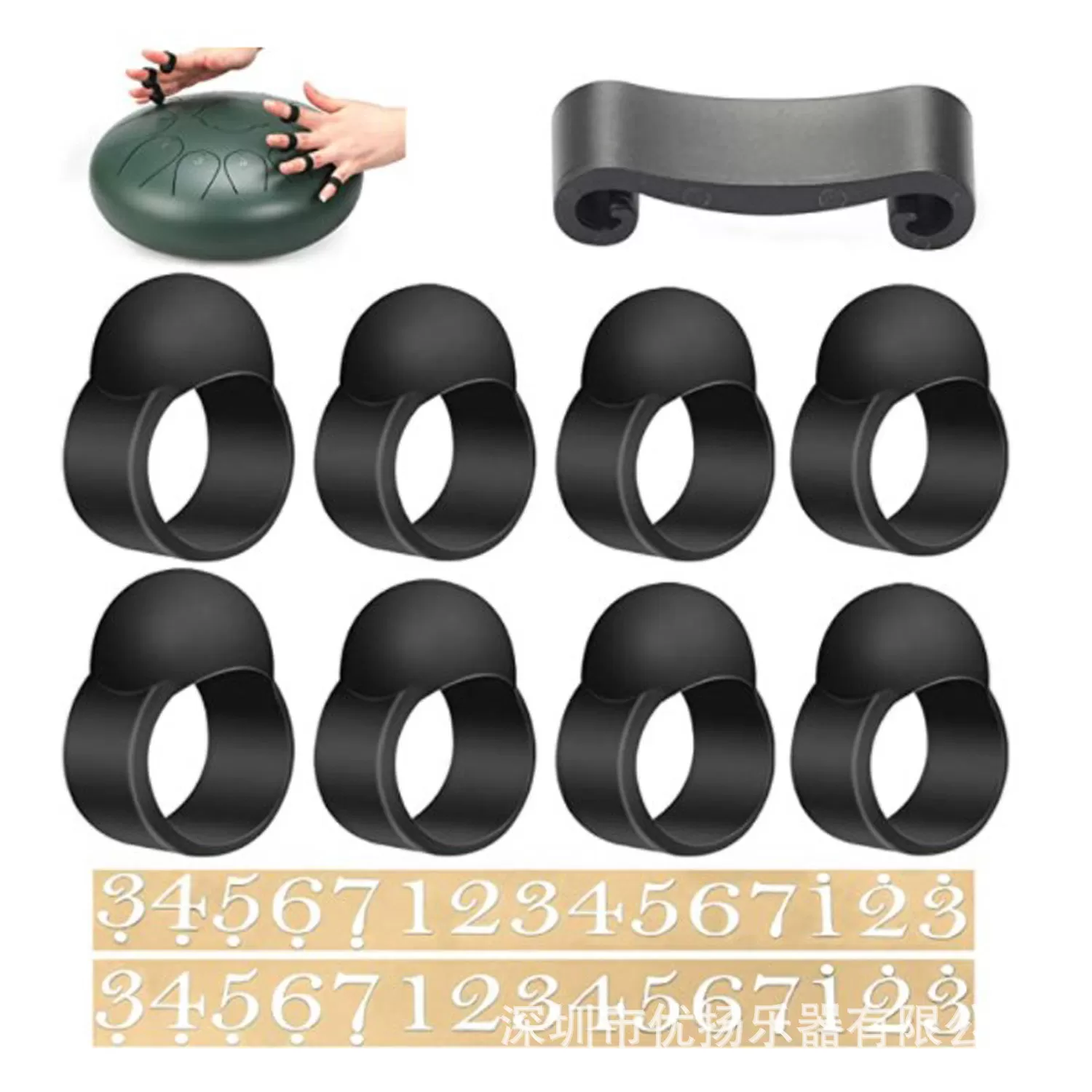 INF Kalimba tummpiano fingerskydd set med fingerplektrum