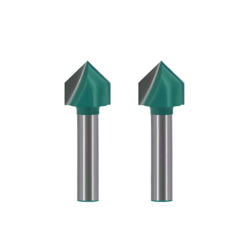 INF V-formad fräs 1/4 skaft 5/16 skärhuvud (2-pack) kompatibelt med träbearbetning och gravyrverktyg B