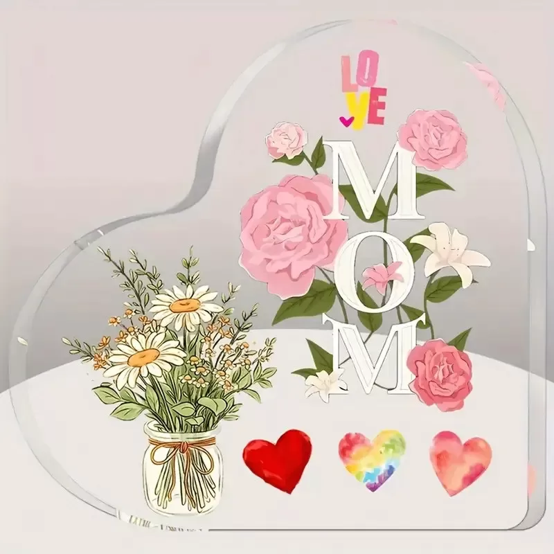 INF Hjärtformad Akryl Borddekoration Kompatibel med Heminredning, Transparent och Elegant Design för Present och Festlig