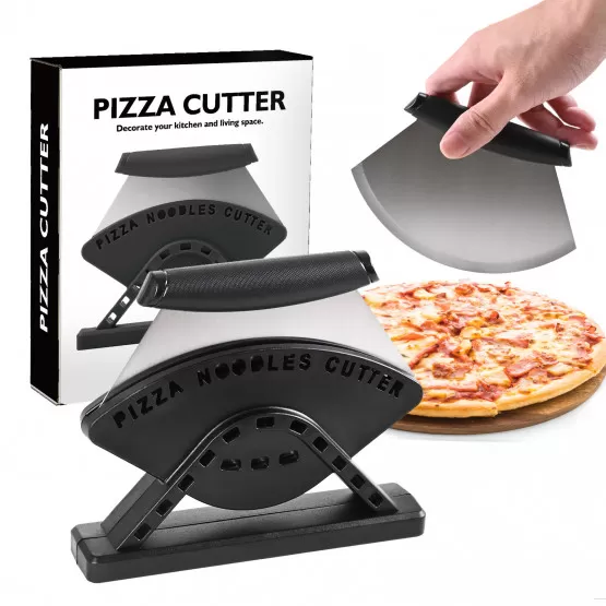 INF Stående Pizzaskärare - Rostfritt Stål Blad - Svart