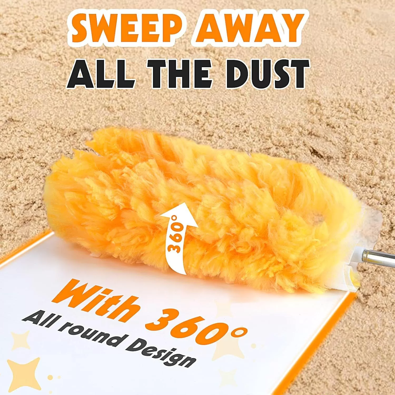 INF Utdragbar statisk dammvippa med 10 dubbelsidiga dukar