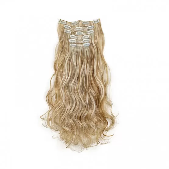 INF Golden Blonde Clip in Hair Extensions 6 Pcs Set 16 Clips
