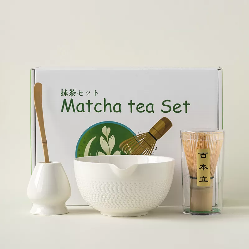 INF Matcha Broom Set SQ Jump Knife Glossy White 4-Piece Set