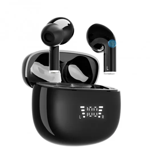INF SP26 Svarta Bluetooth-hörlurar: Trådlös 5.3, Lång Batteritid