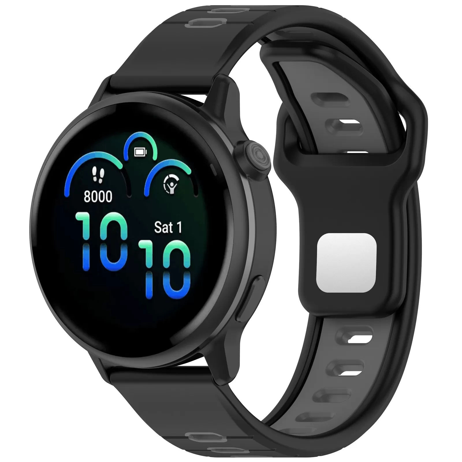 INF Snyggt 22mm Ersättningsarmband för Garmin vivoactive 6 Svart+grå