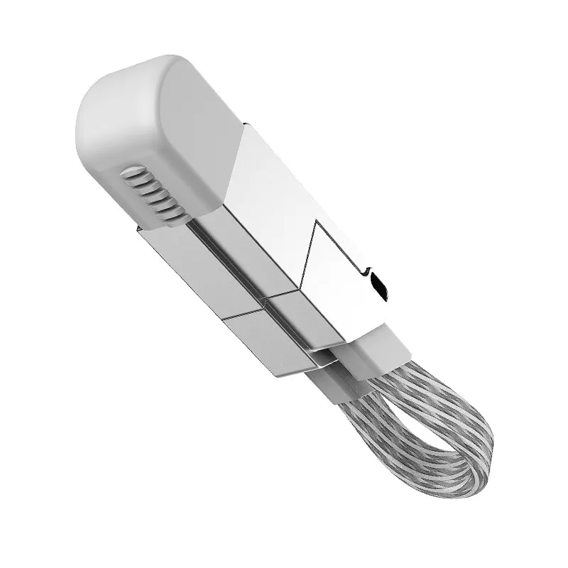 INF 6-i-1 Grå-Vit Datakabel Nyckelring - Snabbladdning