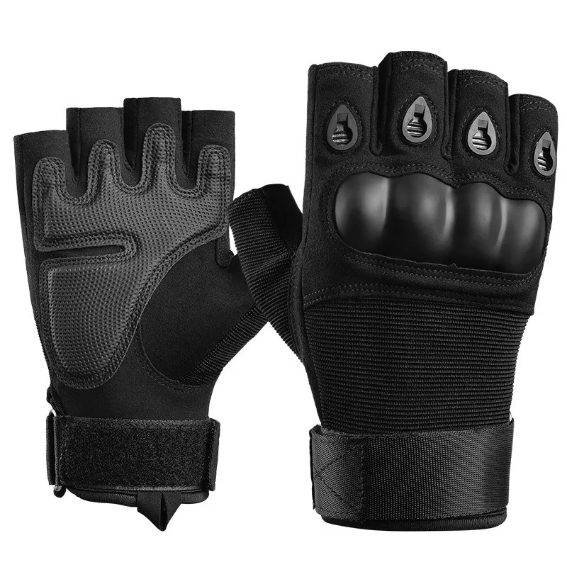 INF Taktiska Handskar - Halvfingers Svarta