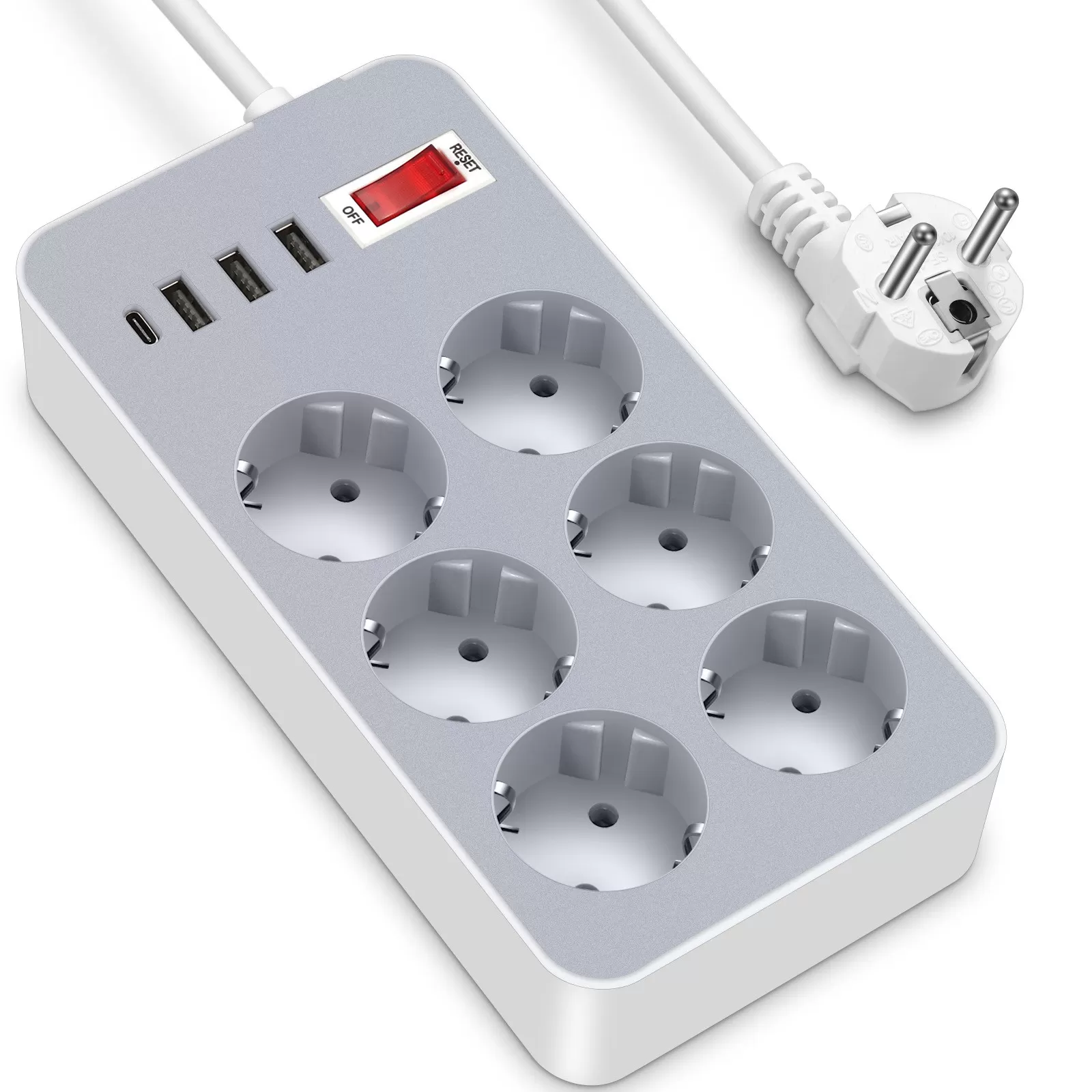 INF EU Standard Grenuttag med USB och Type-C Portar
