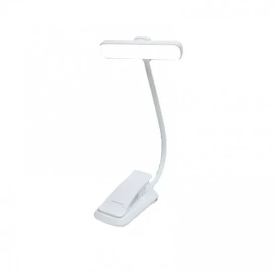 INF LED Läslampa Klämma På Boklampa Uppladdningsbar Vit