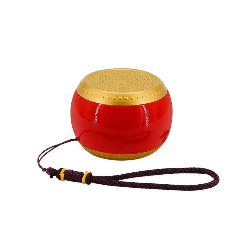 INF Mini Portabel Träkorn Bluetooth-högtalare - Röd