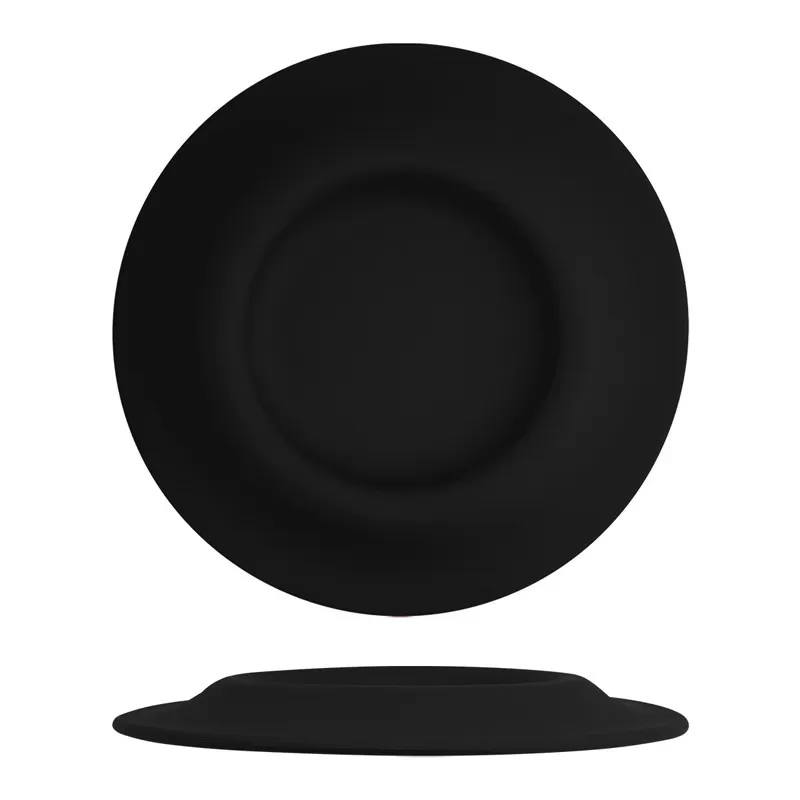 INF Ny Silikon Husdjursfrisbee - Säker och Rolig för Din Hund Svart