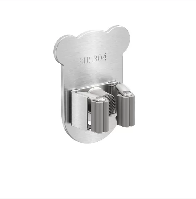 INF Självhäftande väggmonterad mopphållare, kvasthängare i rostfritt stål