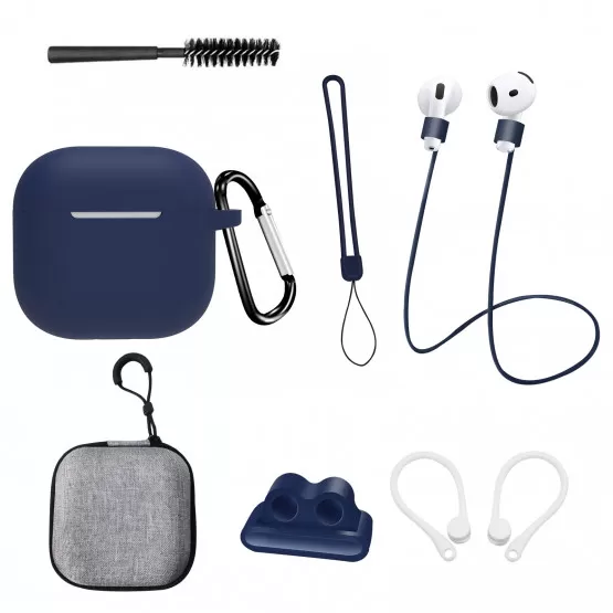 INF Marinblått 8-delars set för AirPods 4:e generationen