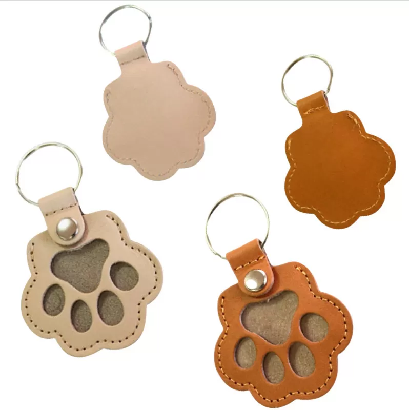 INF Husdjursminnesnyckelring med förvaring för tassavtryck, 2-pack