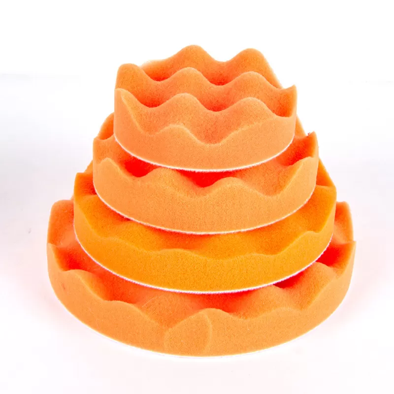 INF Vågmönstrade polertrissor 150 mm - Orange (2-pack)
