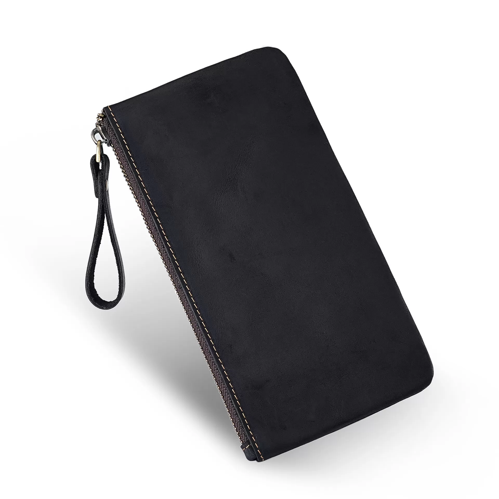 INF Vintage Crazy Horse Läderkoppling Telefon Nyckelhållare Plånbok