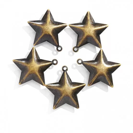 INF DIY Retro Bells 43x45mm Stjärnklockor Antik Brons - 10 Pack