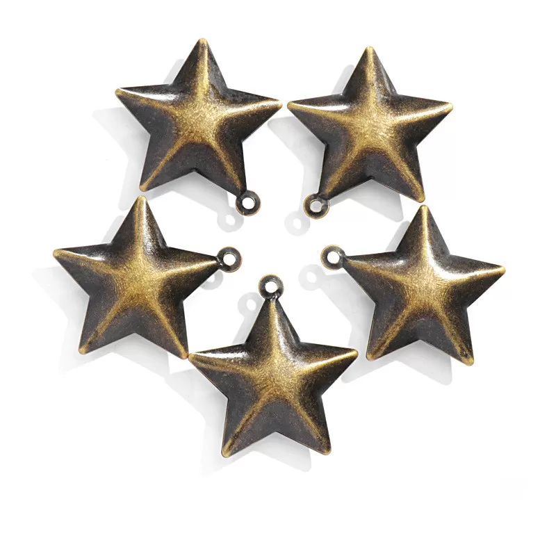 INF DIY Retro Bells 43x45mm Stjärnklockor Antik Brons - 10 Pack