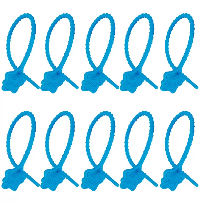 INF Silikonkabelband - 10-pack för mångsidig användning Blå