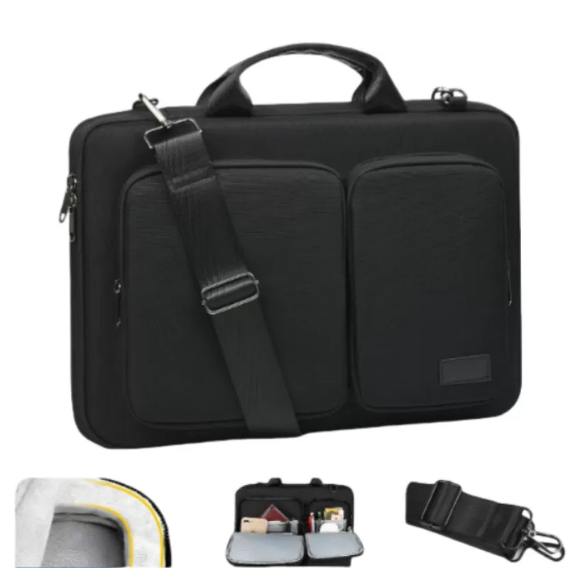 INF Snygg 14-tums MacBook Laptopväska - Svart Oxfordtyg