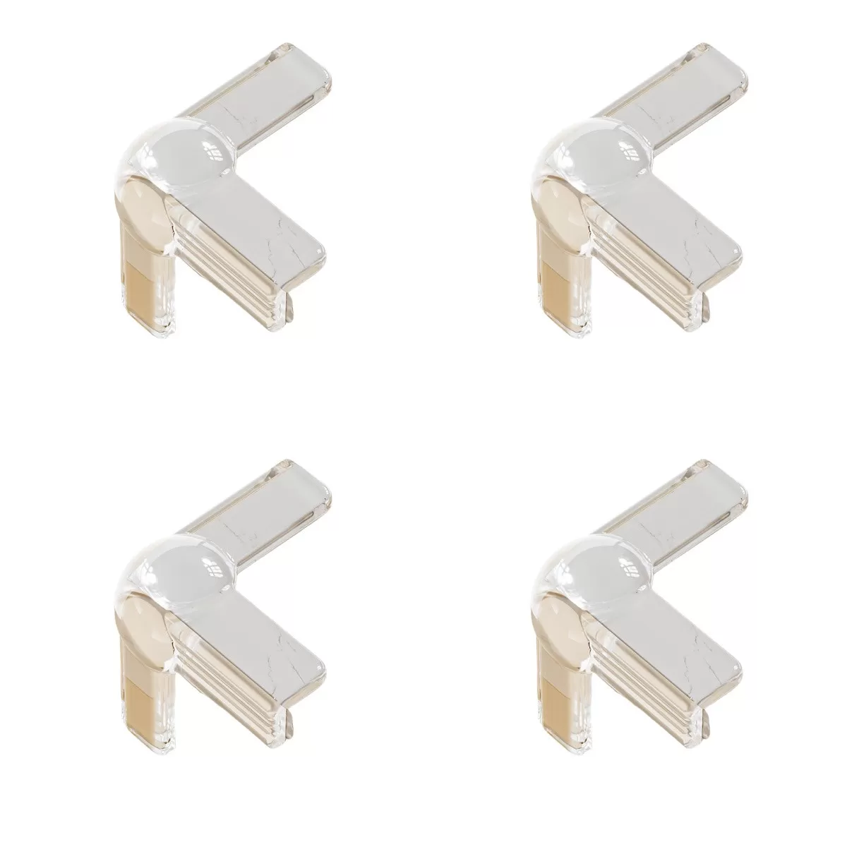 INF Transparenta T-formade hörnskydd med airbag (4-pack)