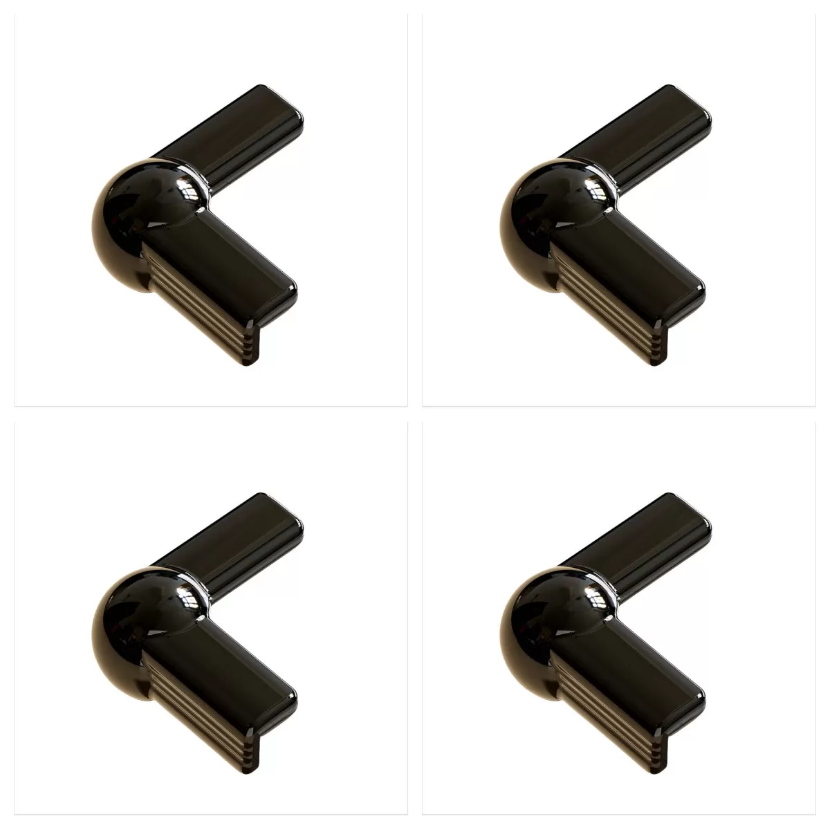 INF Svarta L-formade hörnskydd med airbag (4-pack)