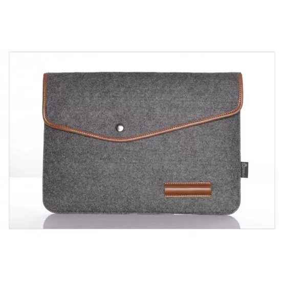 INF Stilrent mörkgrått filtfodral för surfplatta/laptop - 14 tum