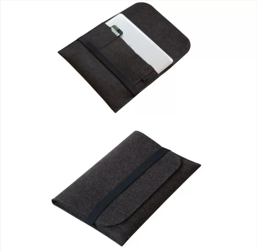 INF Stilrent mörkgrått filtfodral för surfplatta/laptop - 14 tum