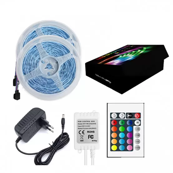 INF 30M LED-slingor Kit med fjärrkontroll och strömförsörjning