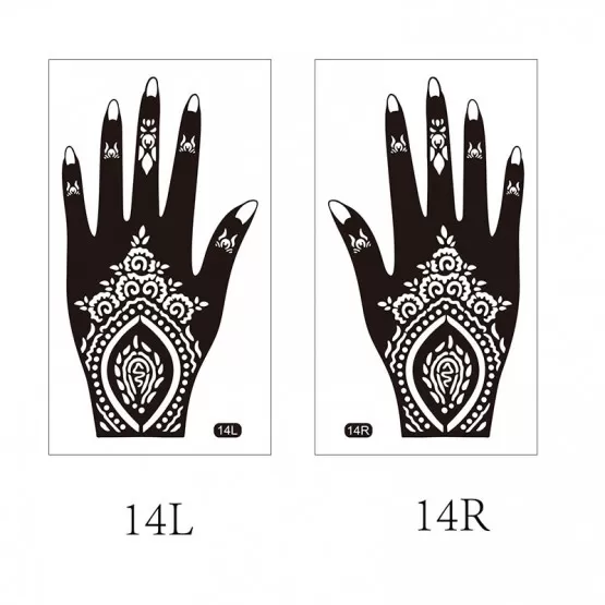 INF Eleganta Svarta Temporära Handtatueringar - 1 Par Pack model 1
