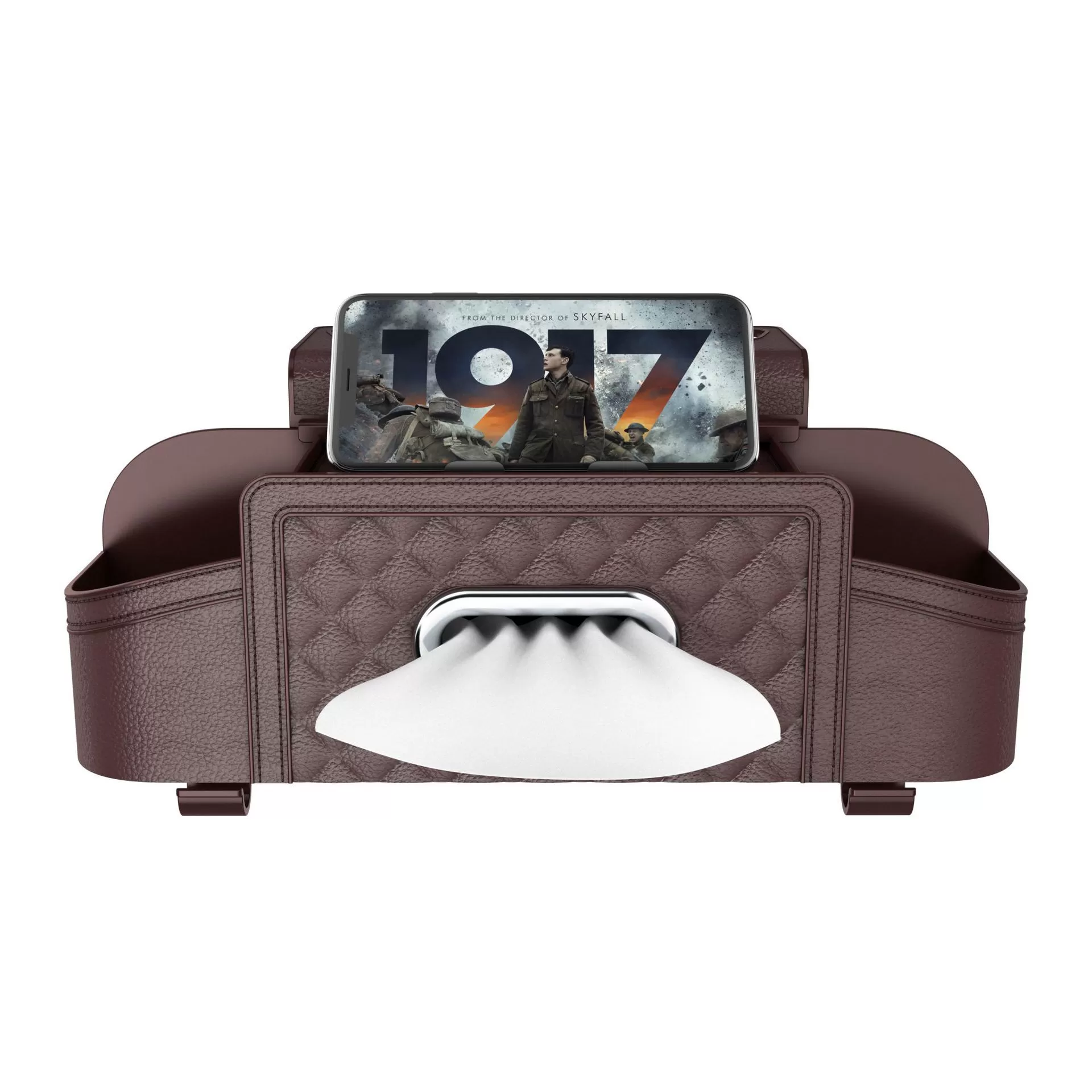 INF Brun PU Läder Bil Baksätesorganisatör Förvaringslåda