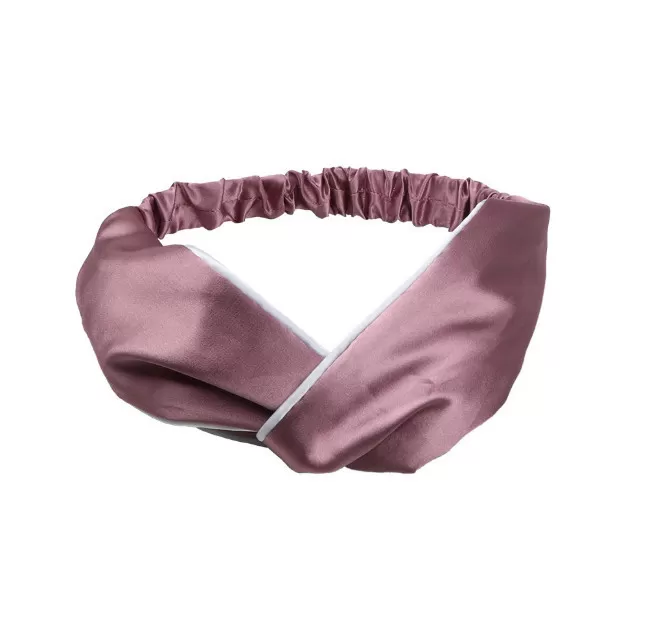 INF Lyxigt pannband i satin och fusksiden för kvinnor Lila