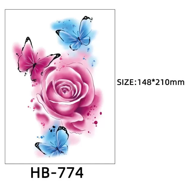 INF Paket med 6 ark tillfälliga tatueringar E