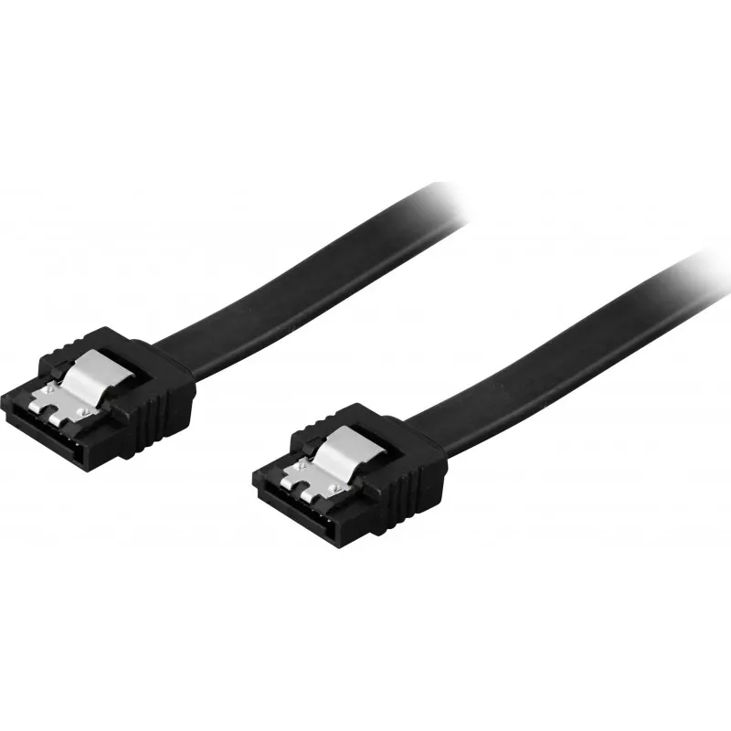 deltaco SATA cable SATA 6Gb/s lockclips straightstraight 0.5m black